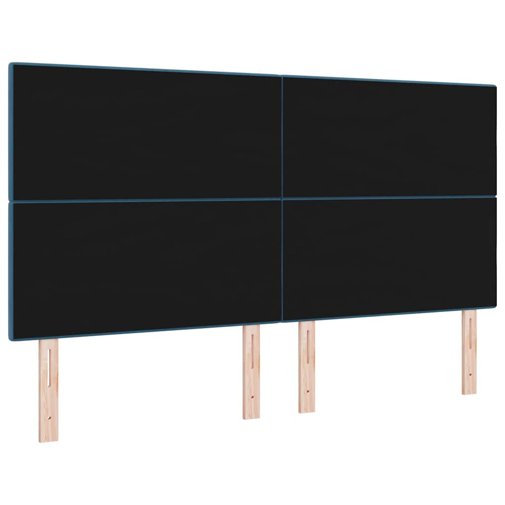 Cabeceira com luzes de tira LED com cabeceira Azul 90 cm Veludo