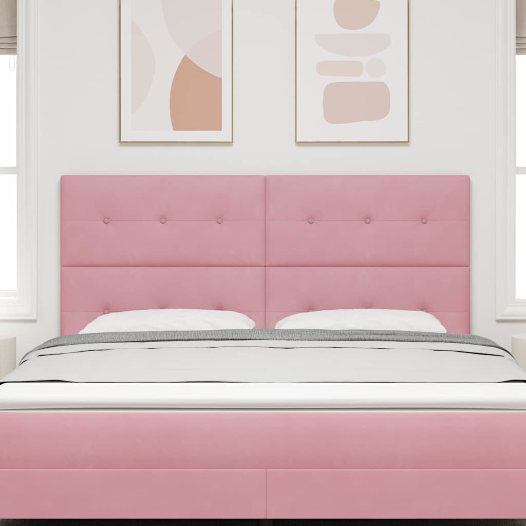 Cabeceira com luzes de tira LED com cabeceira Rosa 90 cm Veludo