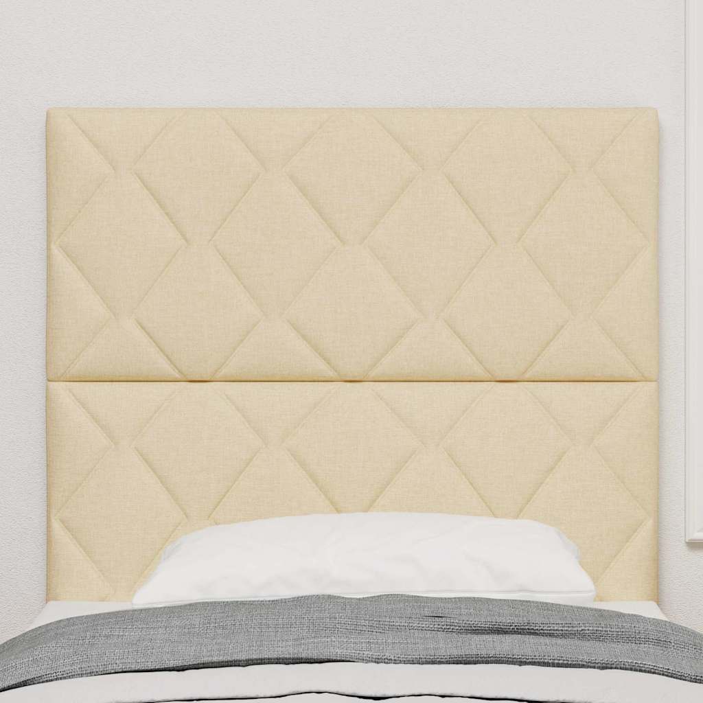 Cabeceira com luzes de tira LED Ajustável Creme 90 cm tecido