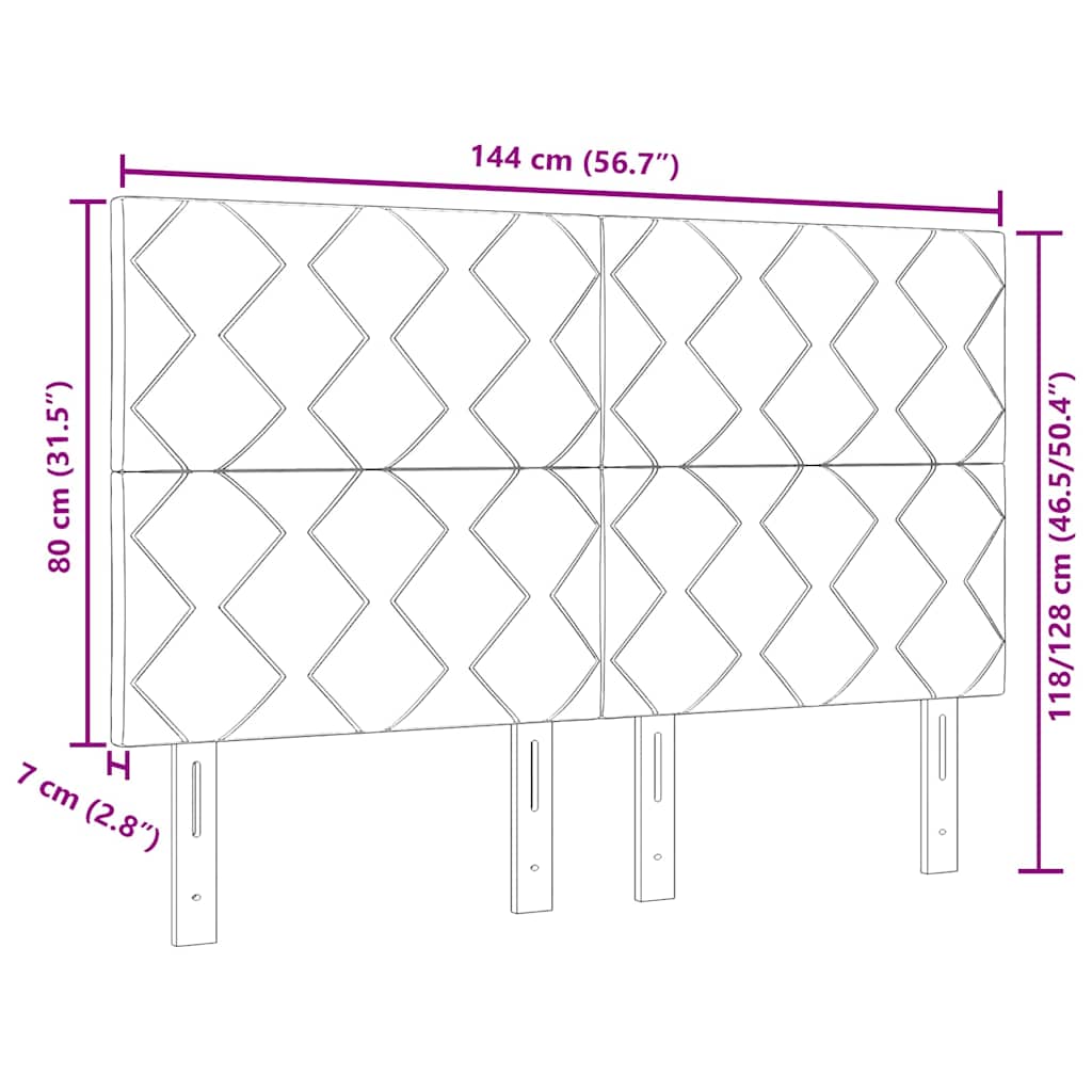 Cabeceira com luzes de tira LED Cinzento-claro 144 cm tecido