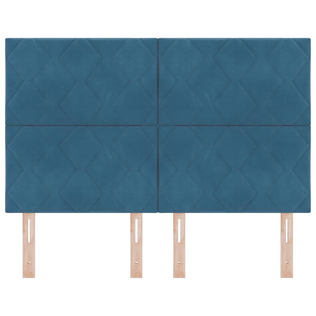 Cabeceira LED com luzes de tira LED Azul escuro 144 cm Veludo