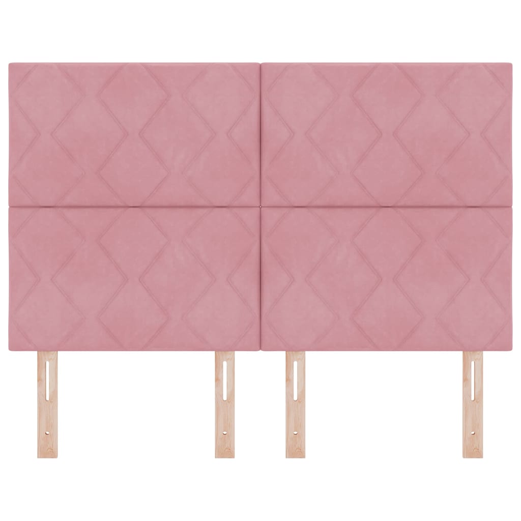 Cabeceira LED com luzes de tira LED Manual Rosa 160 cm Veludo