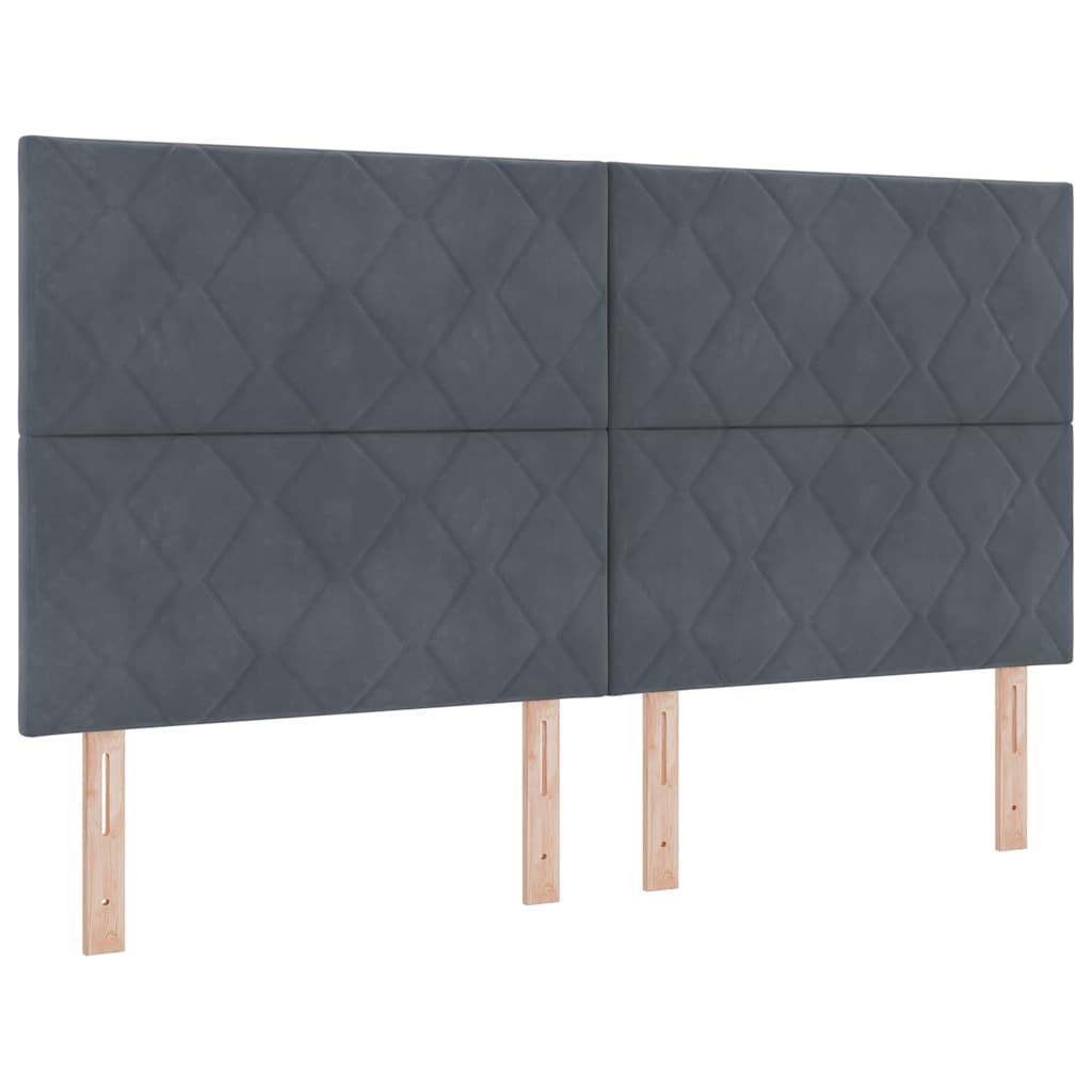 Cabeceira LED Geométrico Manual Cinzento escuro 180 cm Veludo