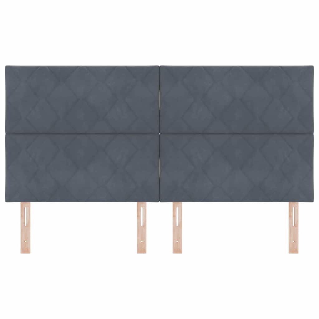 Cabeceira LED Geométrico Manual Cinzento escuro 180 cm Veludo