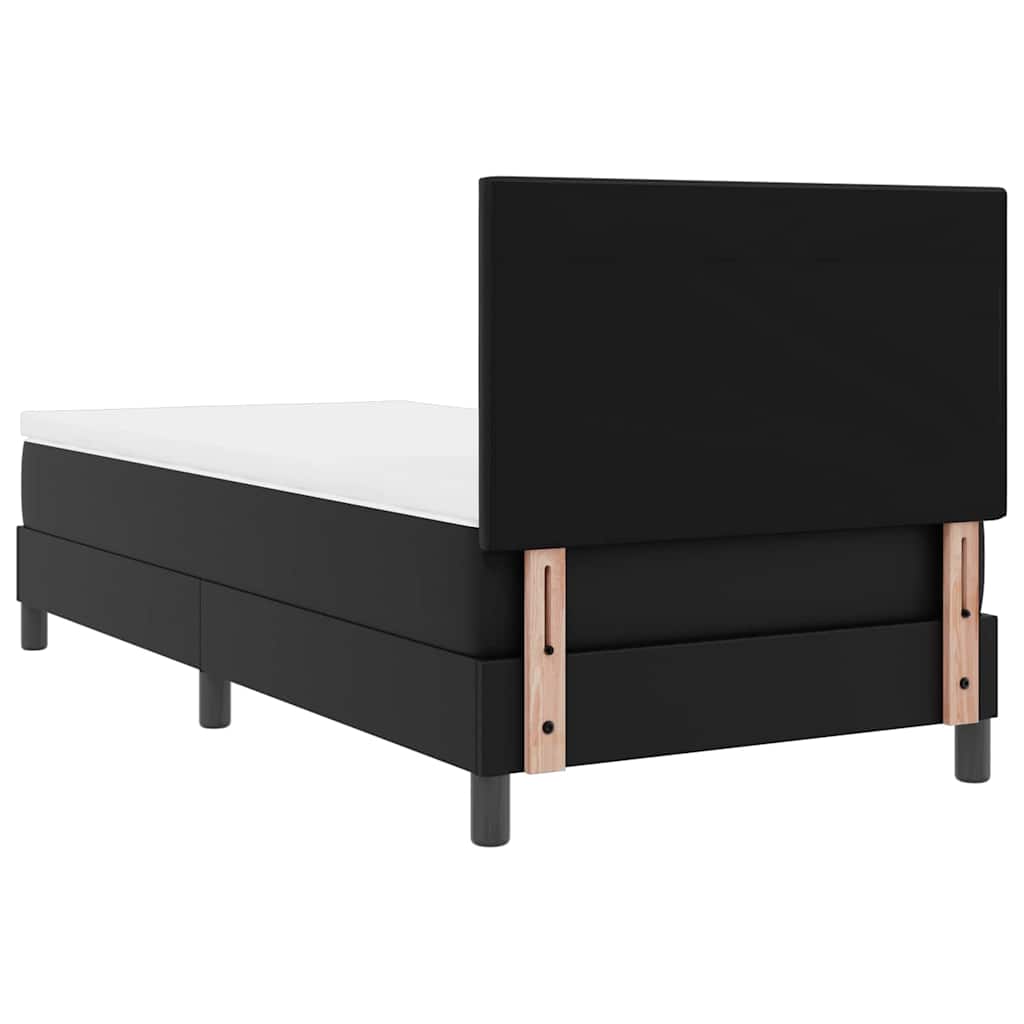Estrutura de cama com colchão Preto 90 x 190 cm Couro sintético