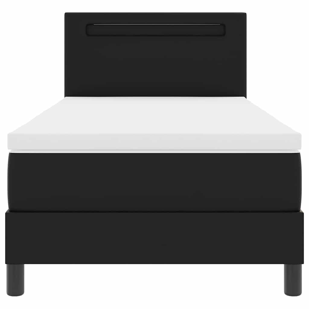 Estrutura de cama com colchão Preto 90 x 190 cm Couro sintético