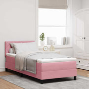 Cama Box Spring com Colchão com colchão Rosa 90 x 200 cm tecido