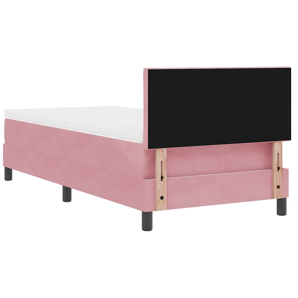 Cama Box Spring com Colchão com colchão Rosa 90 x 200 cm tecido