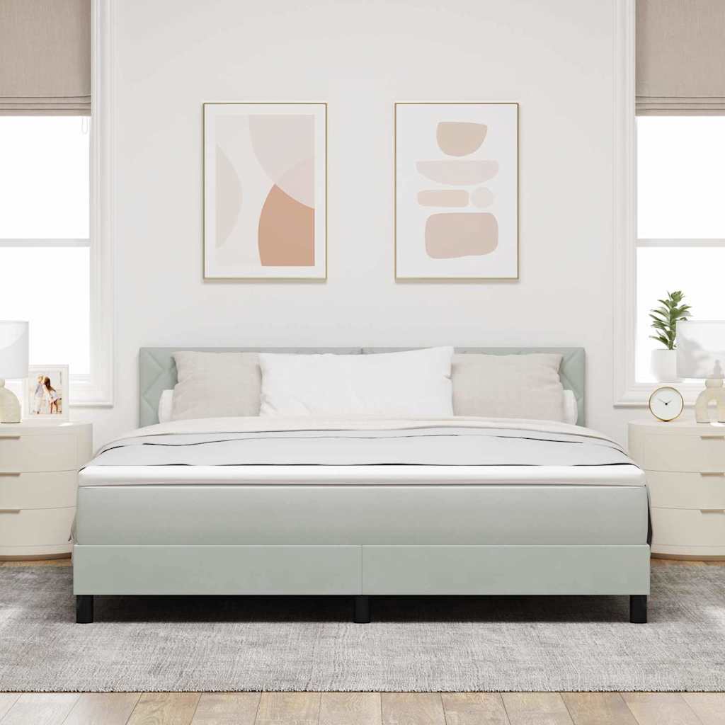 Cama Box Spring com Colchão Cinzento-claro 180 x 200 cm tecido