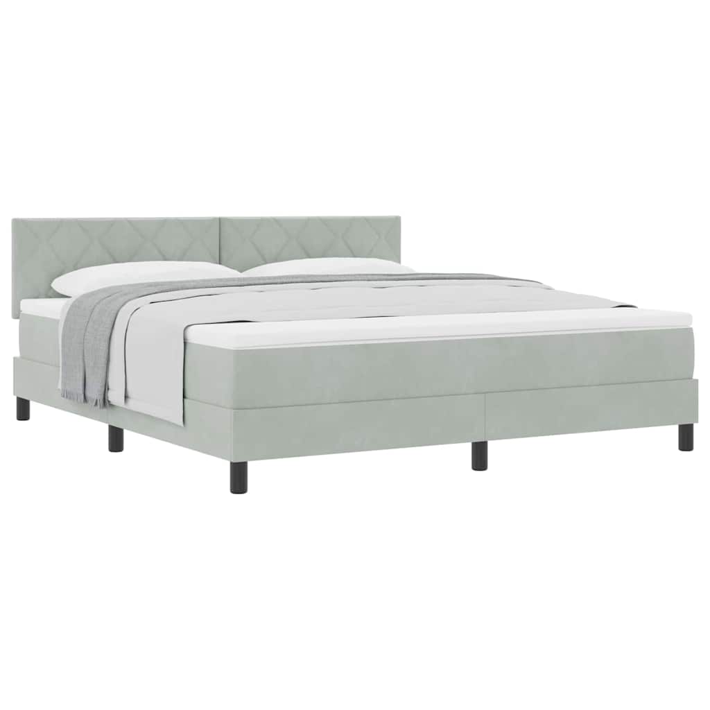 Cama Box Spring com Colchão Cinzento-claro 180 x 200 cm tecido
