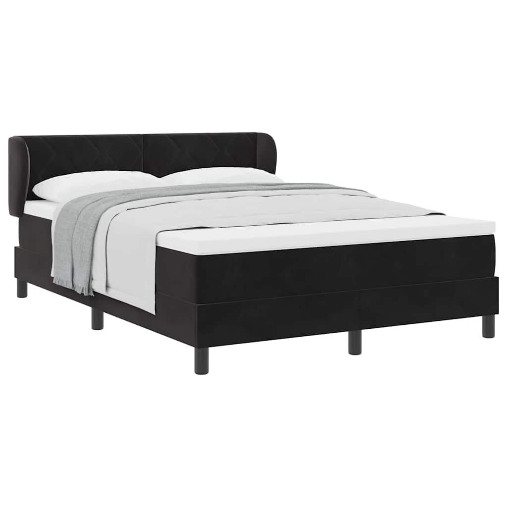 Cama Box Spring com Colchão Cinza Escuro 80x200 cm em Veludo