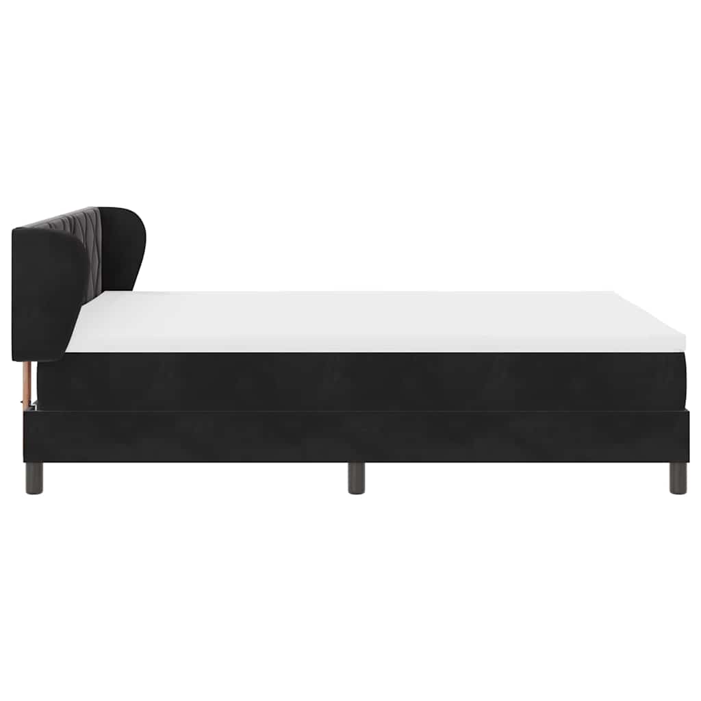 Cama Box Spring com Colchão Cinza Escuro 80x200 cm em Veludo