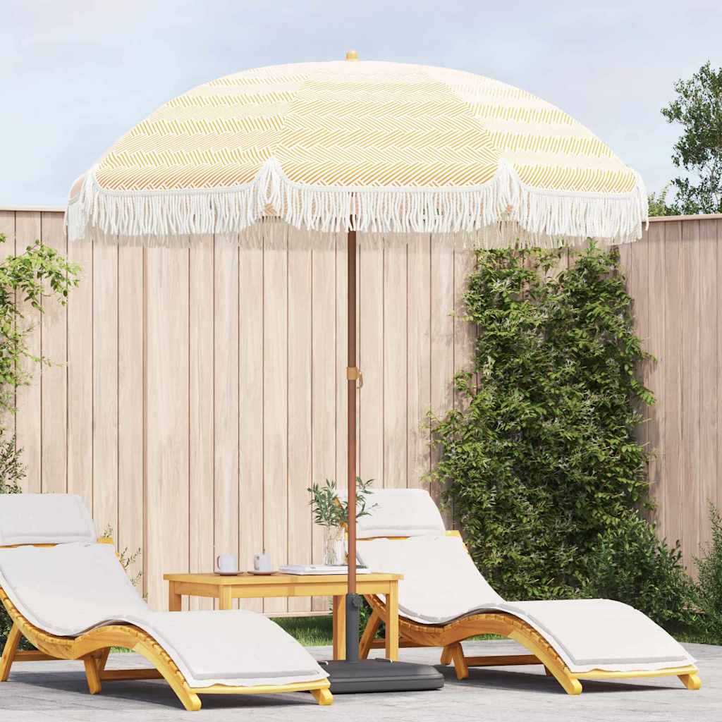 Guarda-sol Amarelo e Branco Ø 205 x 209 cm Aço