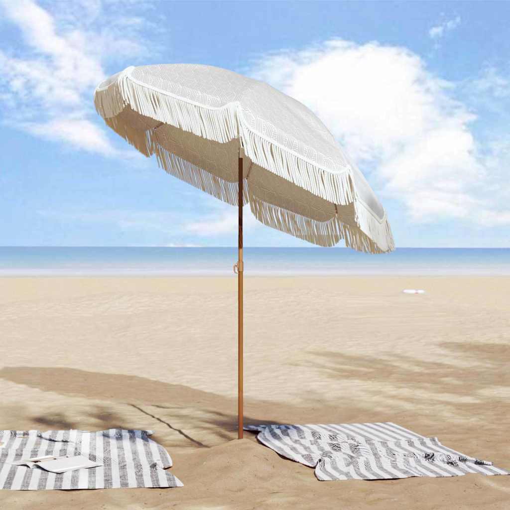 Guarda-sol Cinza e Branco Ø 160 x 195 cm Aço