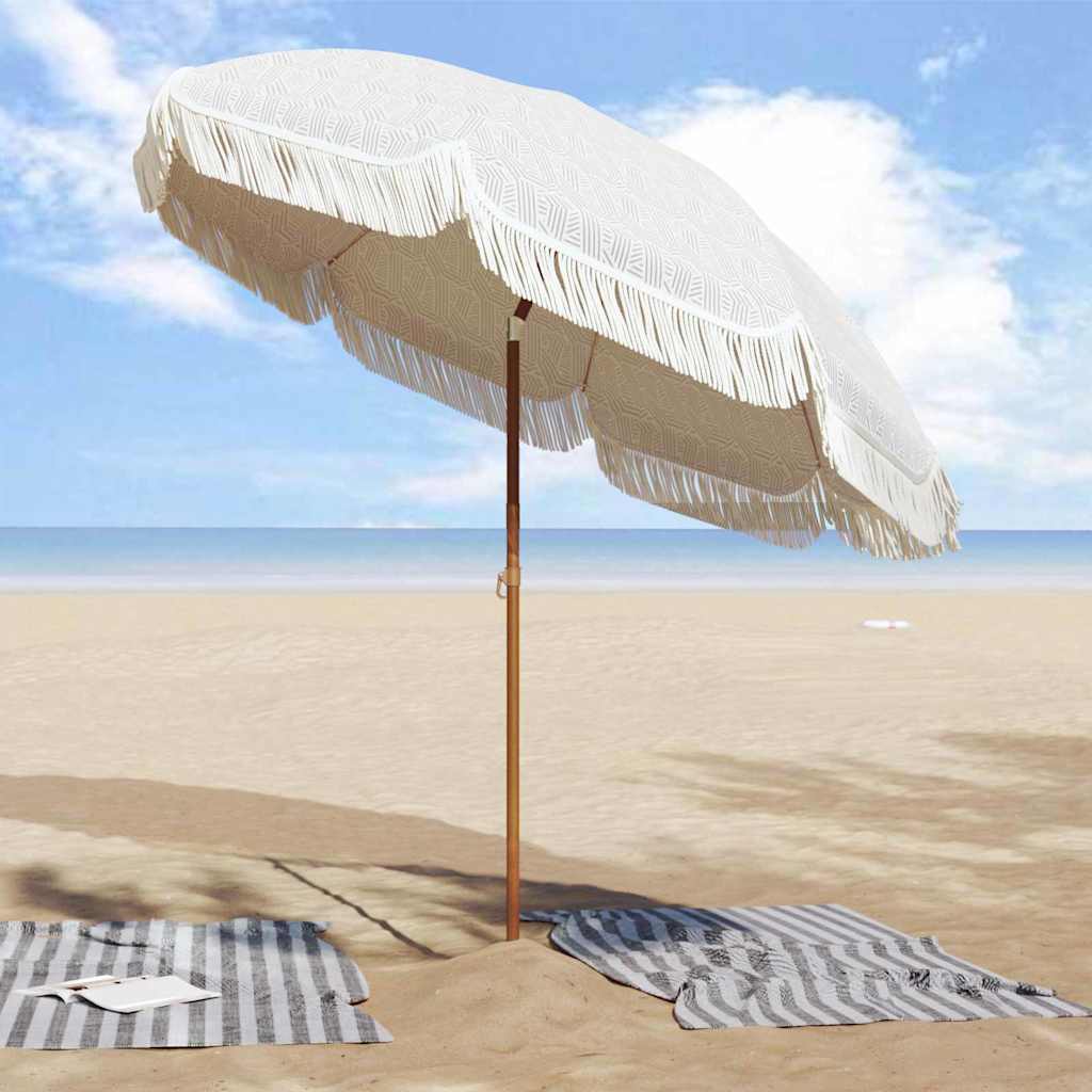 Guarda-sol Cinza e Branco Ø 205 x 209 cm Aço
