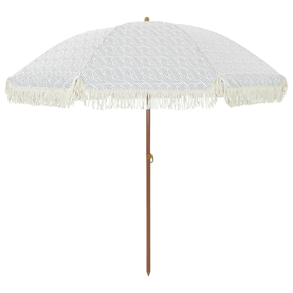 Guarda-sol Cinza e Branco Ø 205 x 209 cm Aço