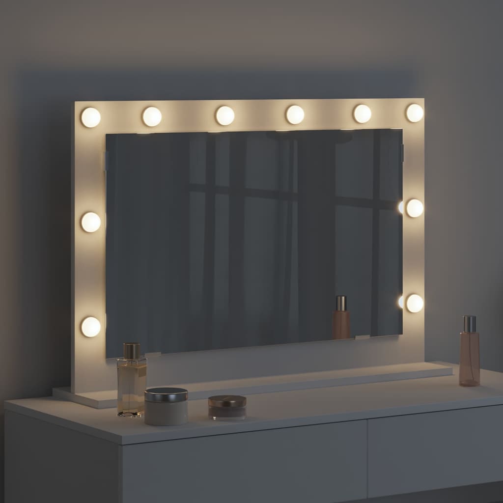 Espelho de Vaidade com luzes de tira LED Branco 80 x 15 x 18 cm
