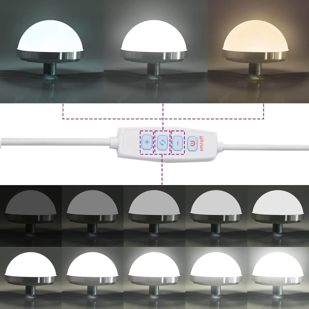 Espelho de Vaidade com luzes de tira LED Branco 60 x 45 x 18 cm