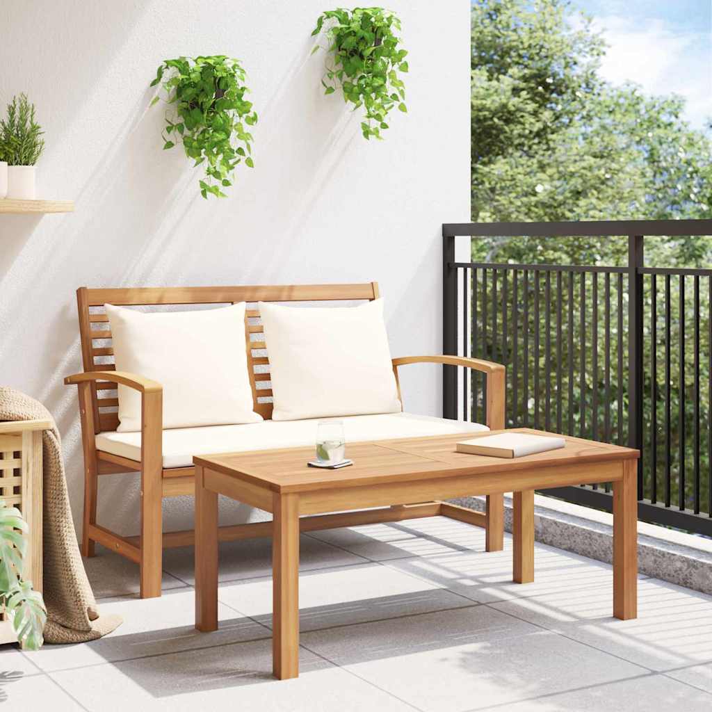 Conjunto de Sofá de Jardim Natural Madeira de teca maciça
