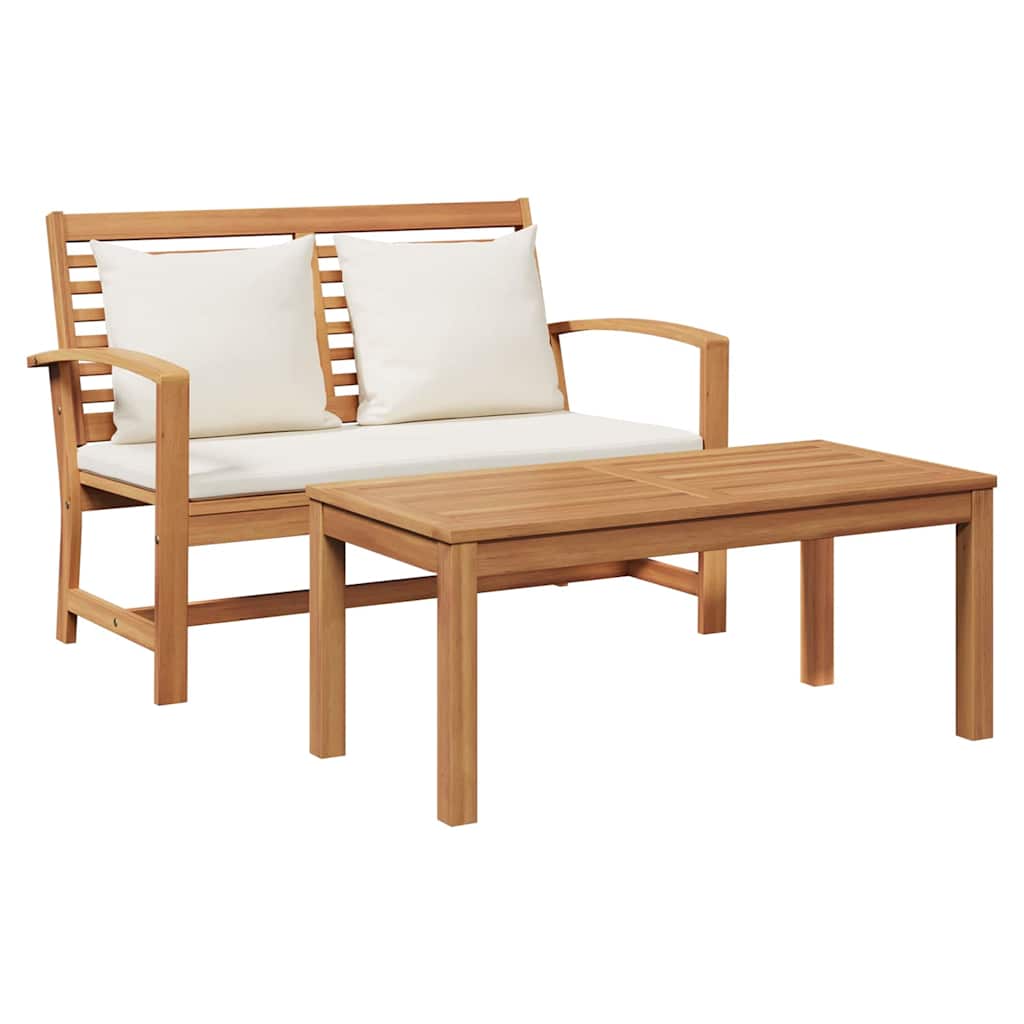 Conjunto de Sofá de Jardim Natural Madeira de teca maciça