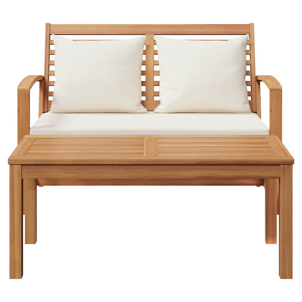 Conjunto de Sofá de Jardim Natural Madeira de teca maciça