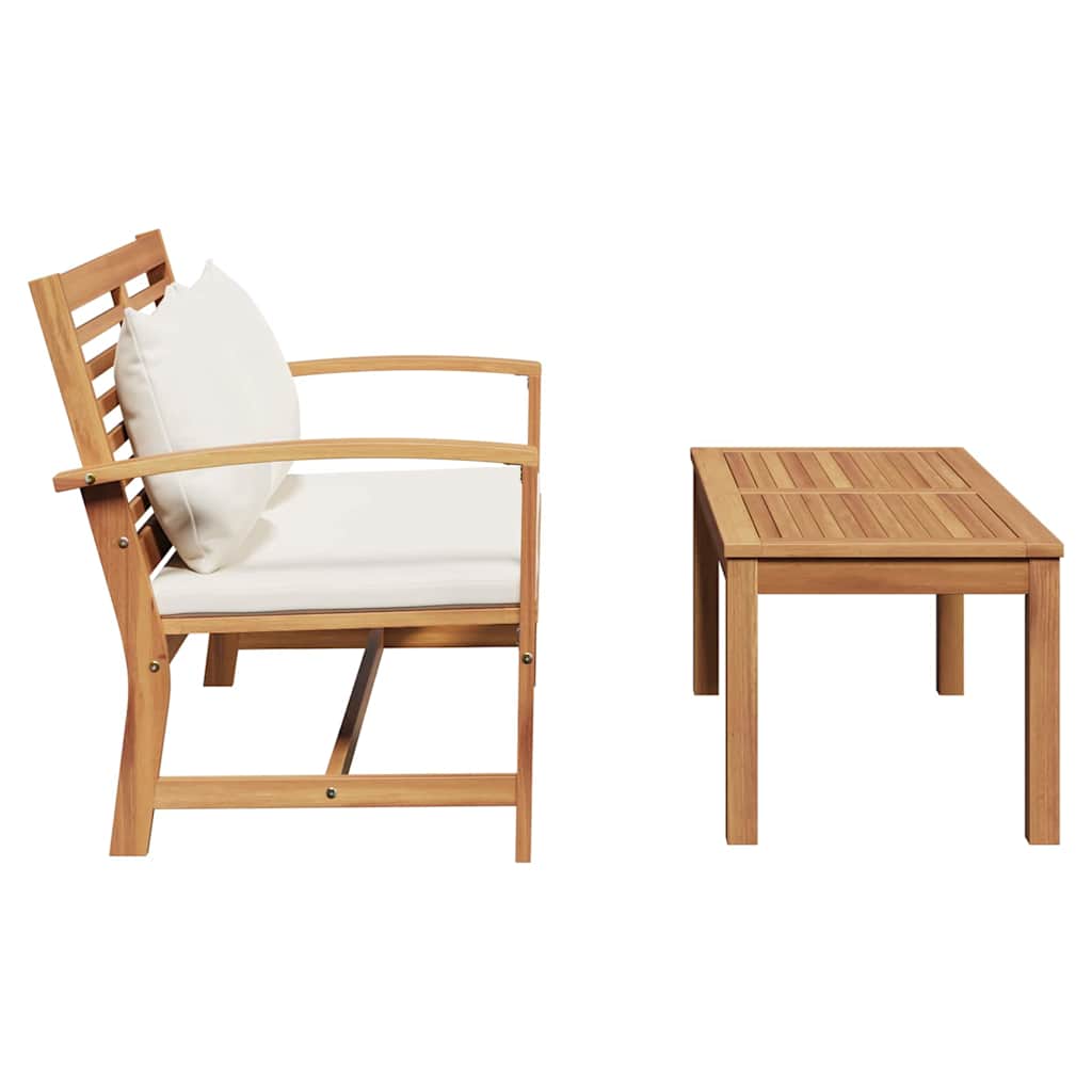 Conjunto de Sofá de Jardim Natural Madeira de teca maciça