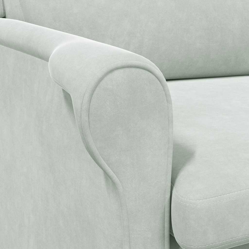 poltrona Cinzento-claro 76 x 94 x 102 cm Veludo