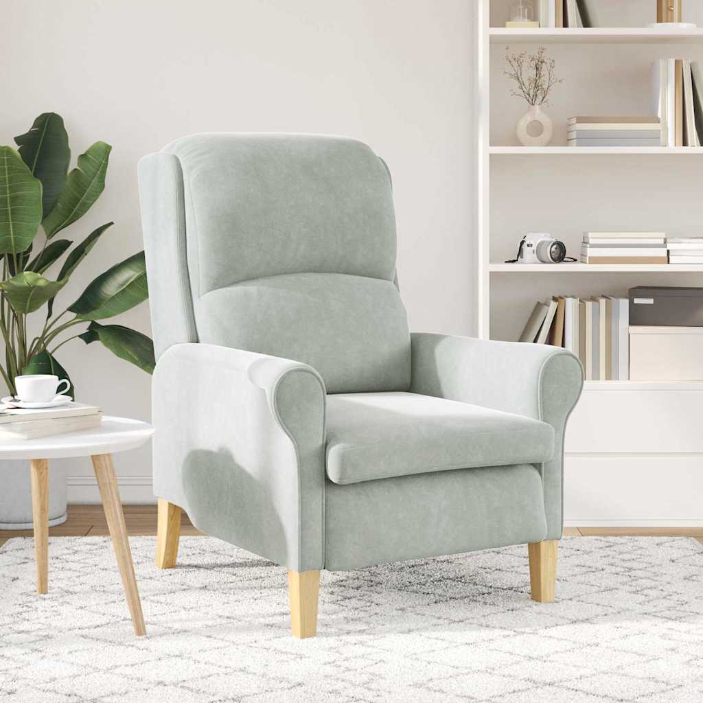 poltrona Cinzento-claro 76 x 94 x 102 cm Veludo