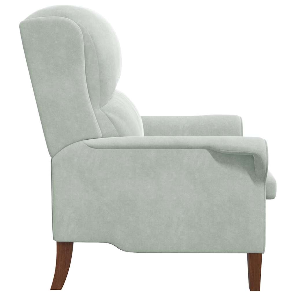 poltrona Cinzento-claro 76 x 94 x 102 cm Veludo