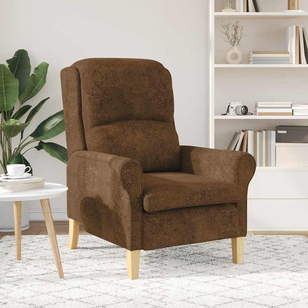 poltrona Castanho 76 x 94 x 102 cm Couro sintético
