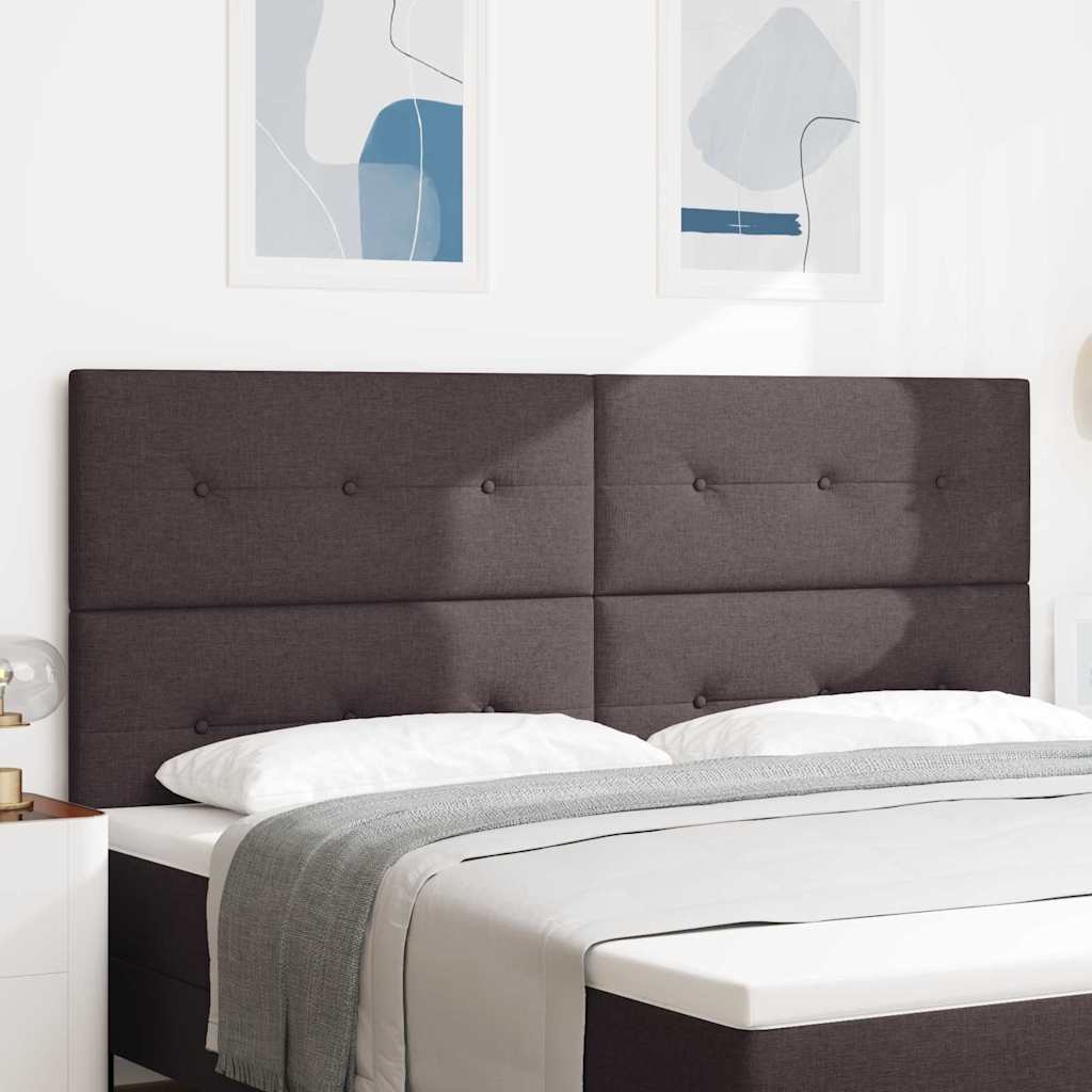 Cabeceira com cabeceira Manual Castanho escuro 200 cm tecido