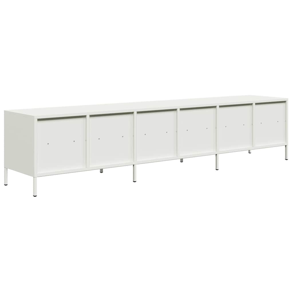 Móvel de TV 202x39x43,5 cm aço laminado a frio branco