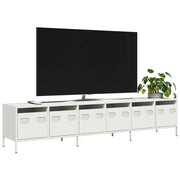 Móvel de TV 202x39x43,5 cm aço laminado a frio branco