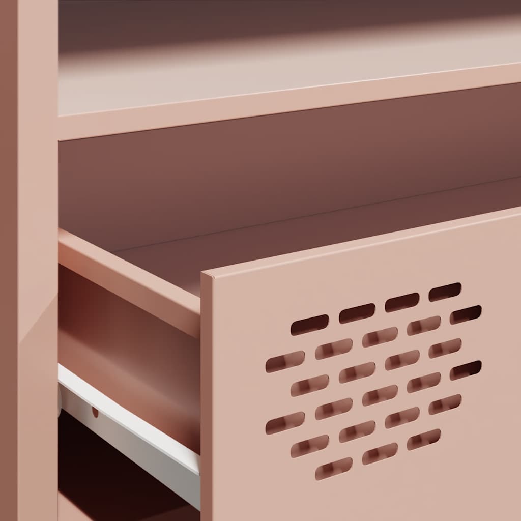 Móvel de TV 202x39x43,5 cm aço laminado a frio rosa