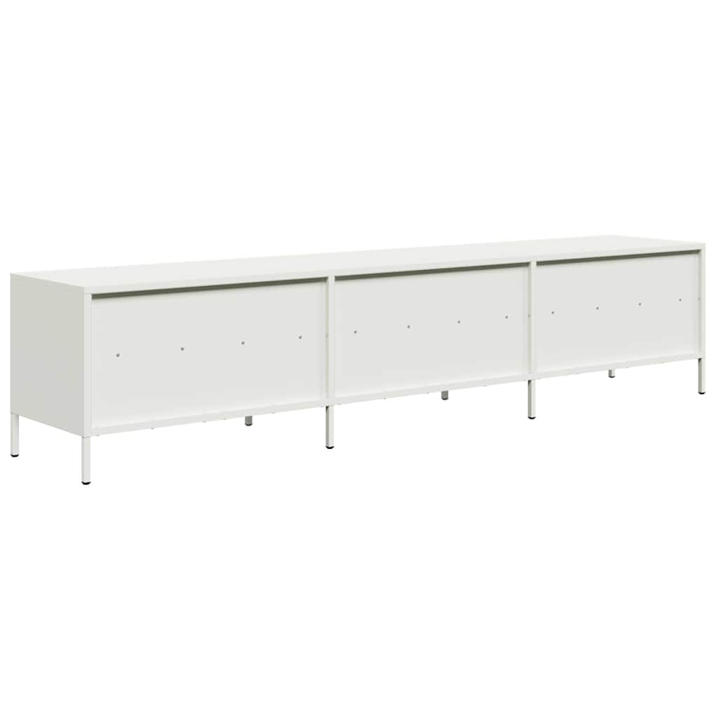 Móvel de TV 202x39x43,5 cm aço laminado a frio branco