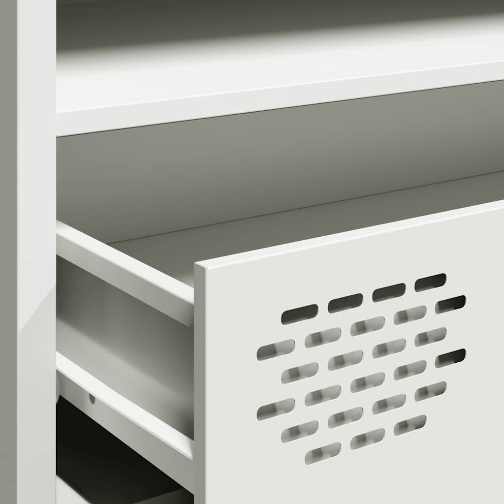 Móvel de TV 202x39x43,5 cm aço laminado a frio branco