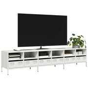 Móvel de TV 202x39x43,5 cm aço laminado a frio branco