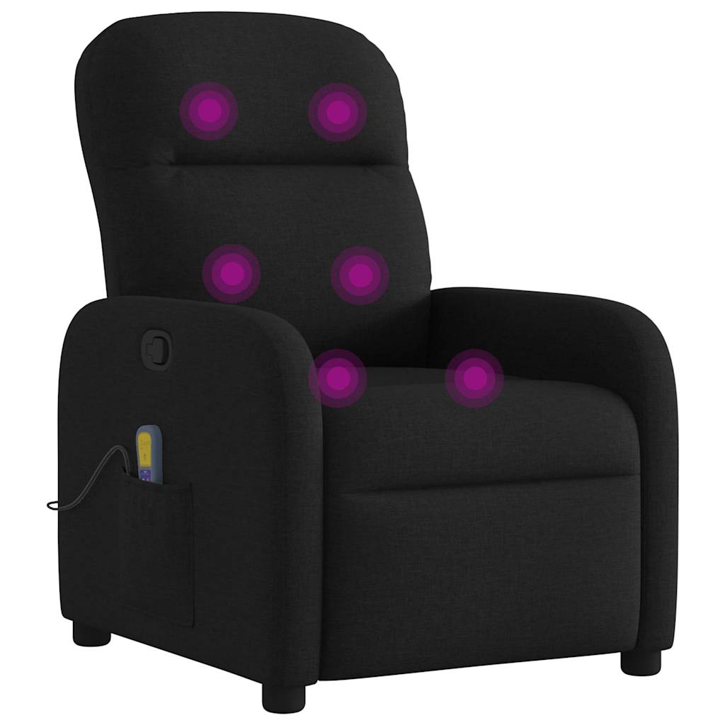 Poltrona de massagens reclinável tecido preto
