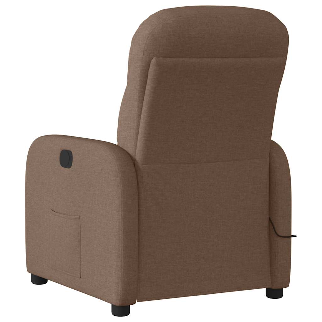 Poltrona de massagens reclinável tecido castanho