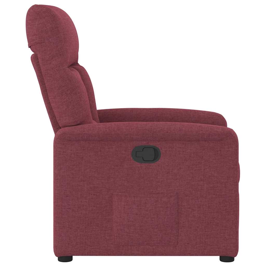 Poltrona reclinável tecido vermelho tinto