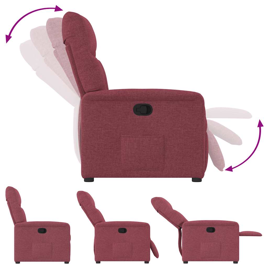 Poltrona reclinável tecido vermelho tinto