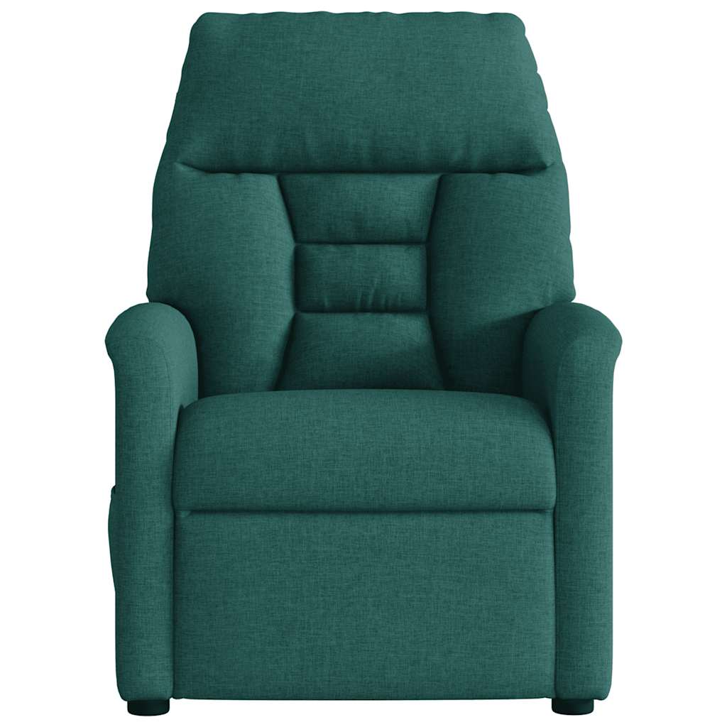 Poltrona de massagens reclinável tecido verde-escuro