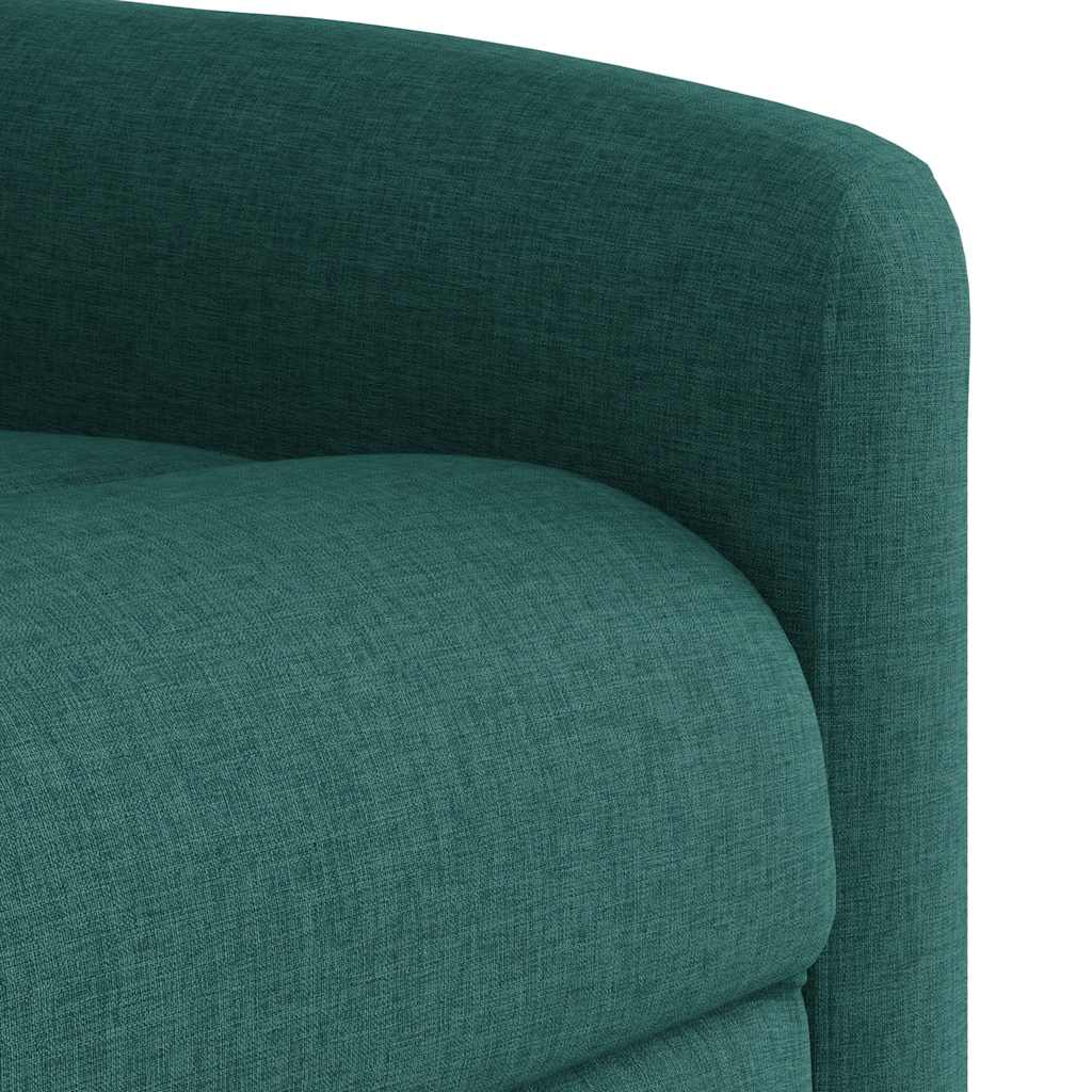 Poltrona de massagens reclinável tecido verde-escuro