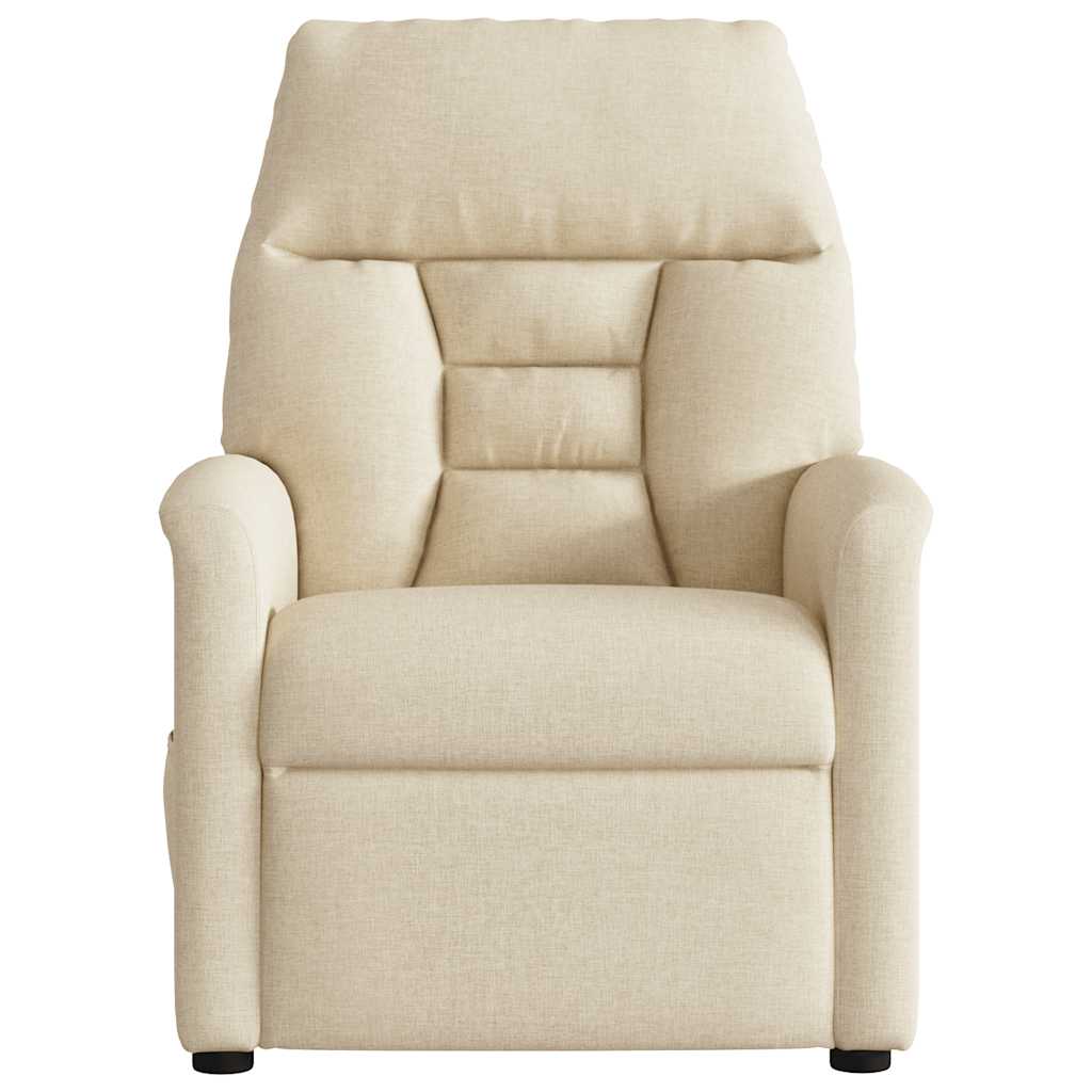 Poltrona de massagens reclinável tecido cor creme