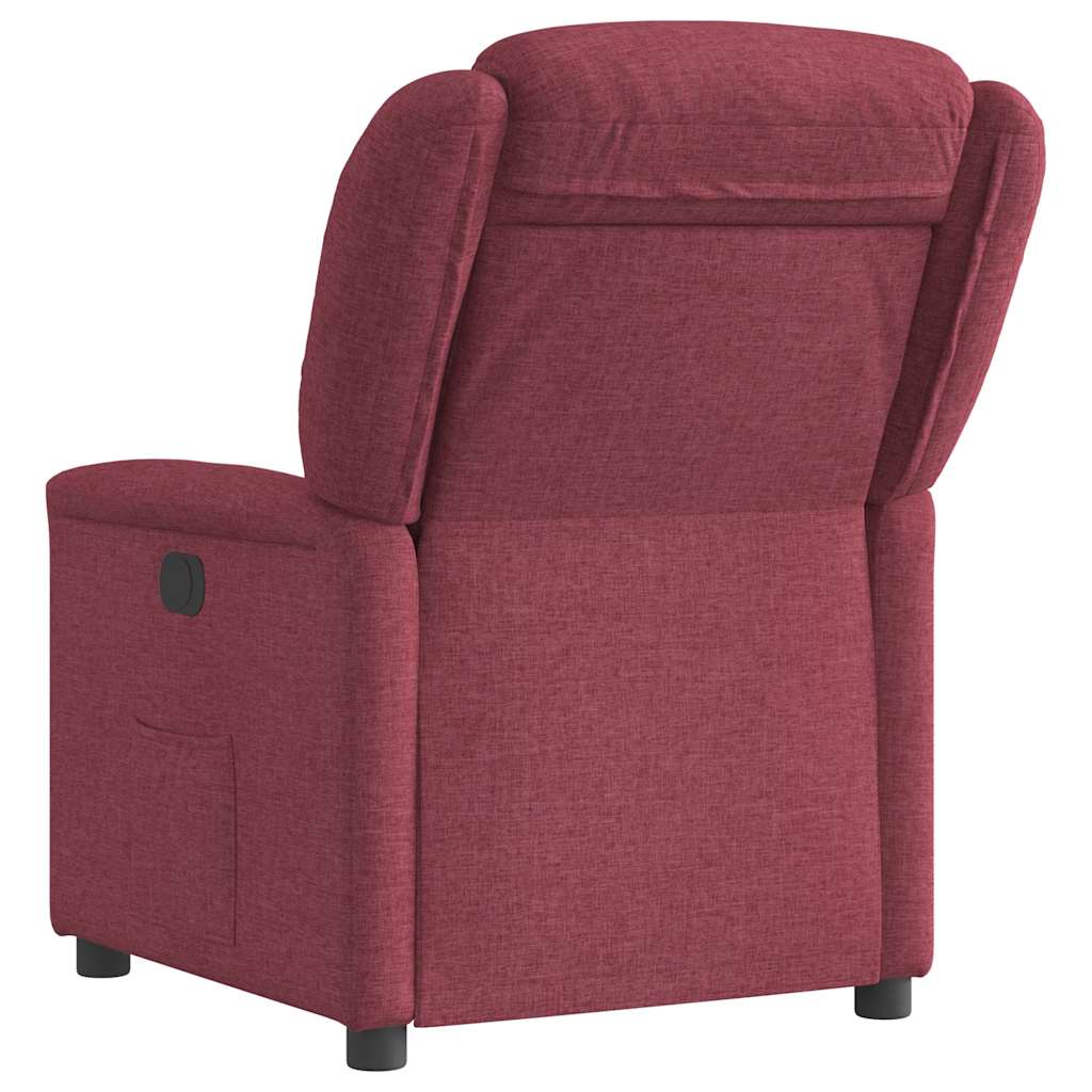 Poltrona reclinável tecido vermelho tinto