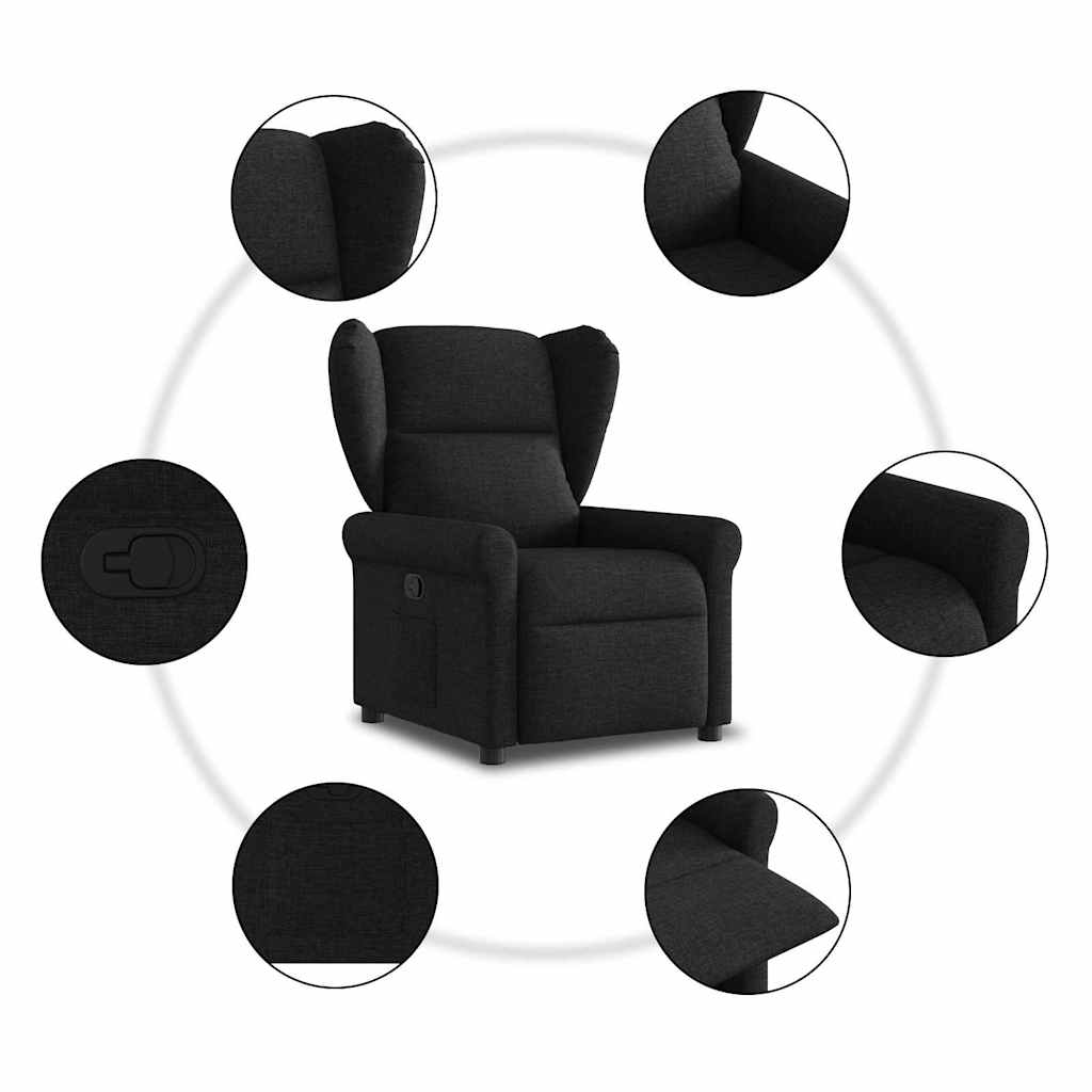 Poltrona reclinável tecido preto