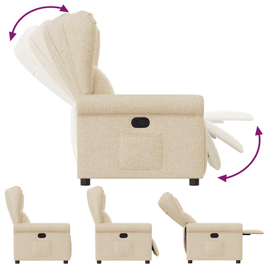Poltrona reclinável tecido cor creme