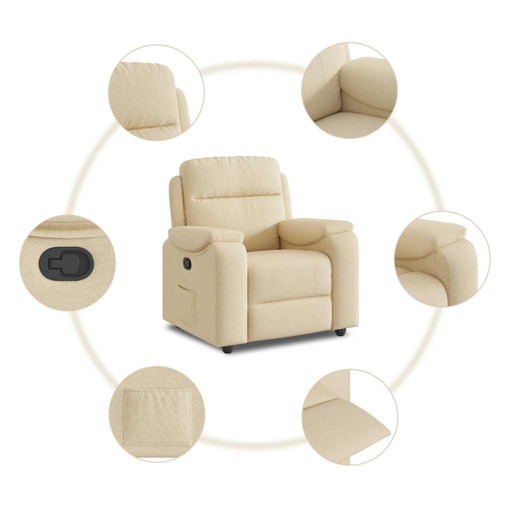 Poltrona reclinável tecido cor creme