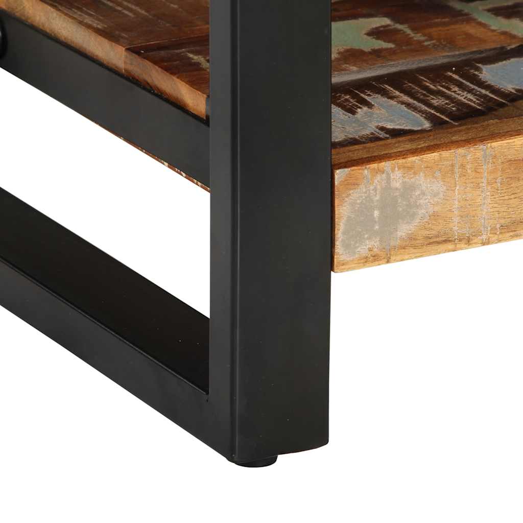 Mesa de cabeceira multicor 35x34x45cm madeira maciça recuperada