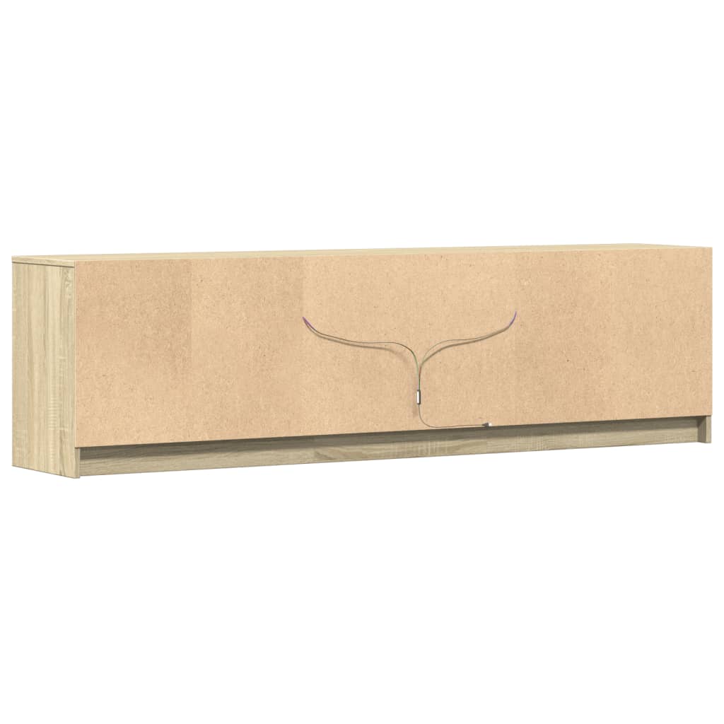 Móvel de TV com luzes LED derivados de madeira carvalho sonoma